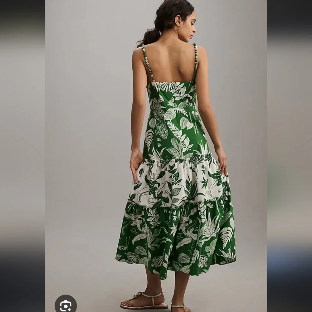 FARM Rio Forest Soul Ruffled Tiered Mix Midi Dress Size Medium Nwt - Picture 5 of 13